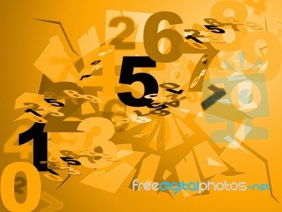 Maths Numbers Shows Numerical Numerals And Design Stock Image