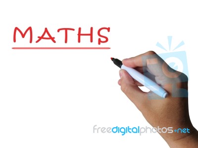 Maths On Whiteboard Means Mathematics Teaching Or Lesson Stock Image