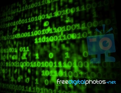 Matrix Code Copyspace Shows Digital Numbers Programming Backgrou… Stock Image