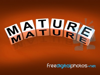 Mature Blocks Mean Maturation Growth And Development Stock Image