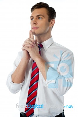 Mature Male Executive Thinking Stock Photo