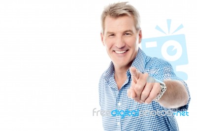 Mature Male Showing Something Stock Photo