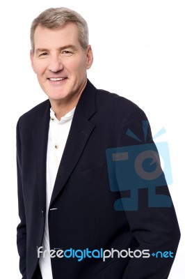 Mature Man Posing Casually Stock Photo