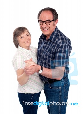 Matured Love Couple Dancing Stock Photo