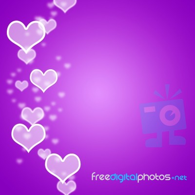 Mauve Hearts Bokeh Background Stock Image