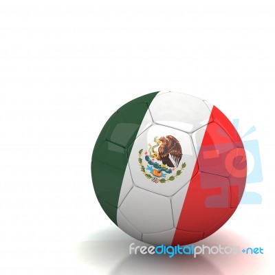 Maxico Soccer Ball Isolated White Background Stock Image