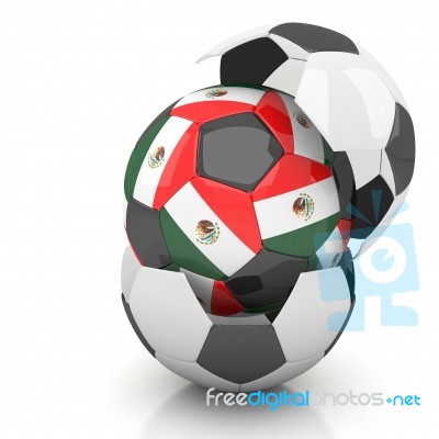 Maxico Soccer Ball Isolated White Background Stock Image