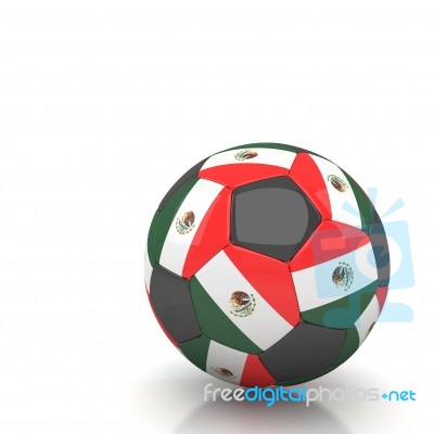 Maxico Soccer Ball Isolated White Background Stock Image