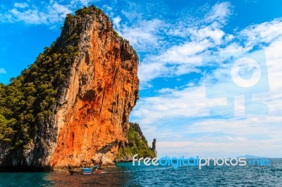 Maya Bay Phi Phi Islands Andaman Sea Krabi, South Of Thailand Stock Photo