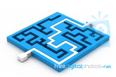 Maze Puzzle Solved Stock Image