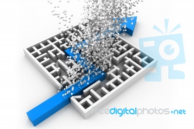 Maze Puzzle Solved Stock Image