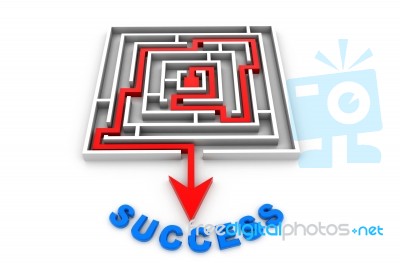 Maze Puzzle Success Stock Image