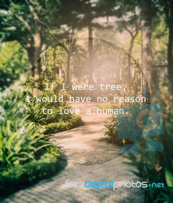 Meaningful Quote On Blurred Garden Background Stock Photo