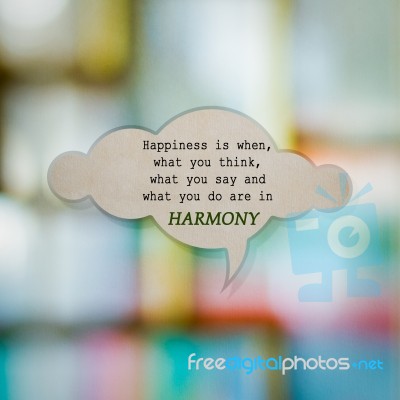 Meaningful Quote On Paper Cloud With Blurred Colorful Background… Stock Photo