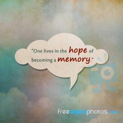 Meaningful Quote On Paper Cloud With Color On Old Paper Backgrou… Stock Photo