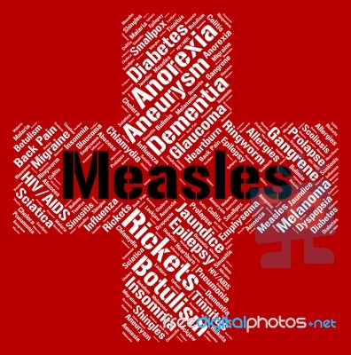 Measles Word Means Koplik's Spots And Ailment Stock Image