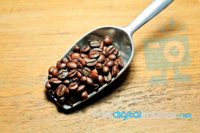 Measure Of Coffee Beans Stock Photo