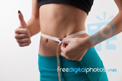 Measuring Waist Circumference Stock Photo