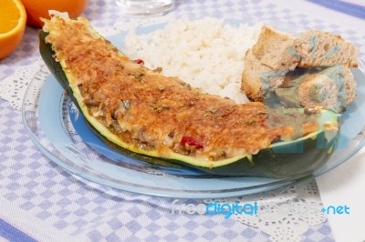 Meat And Vegetables Zucchini Stock Photo