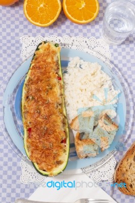 Meat And Vegetables Zucchini Stock Photo