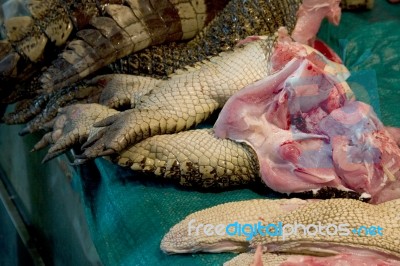 Meat Of A Crocodile Stock Photo