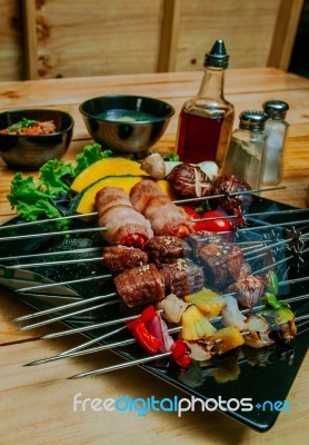 Meat On Barbecue Stock Photo