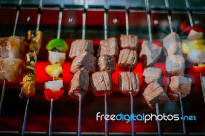 Meat On Barbecue Stock Photo