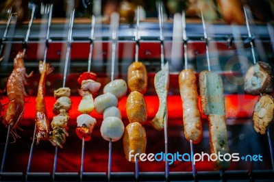 Meat On Barbecue Stock Photo