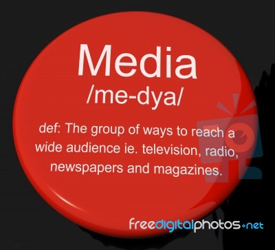 Media Definition Button Stock Image