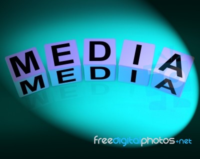 Media Dice Refer To Radio Tv Newspapers And Multimedia Stock Image