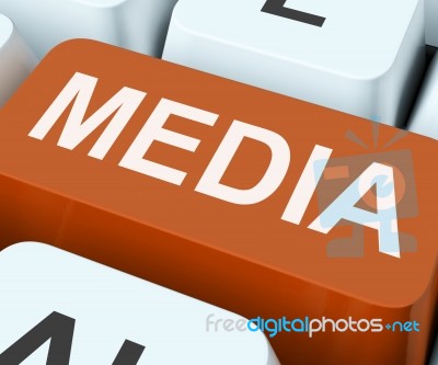 Media Key Shows Multimedia Newspapers Or Tv Stock Image