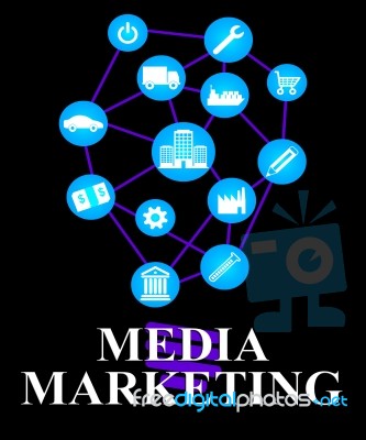 Media Marketing Represents News Tv And Medium Stock Image