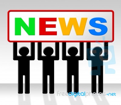 Media News Represents Journalism Newspapers And Info Stock Image