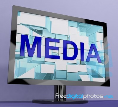 Media Word On Monitor Stock Image