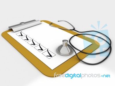 Medical Clipboard With Checklist Stock Image