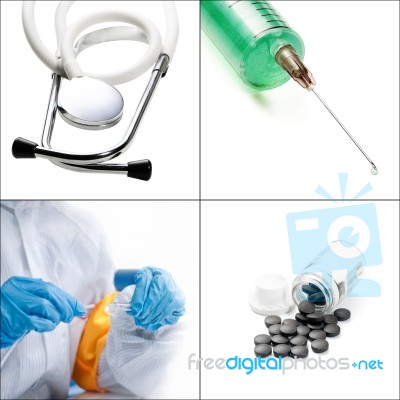 Medical Collage Stock Photo