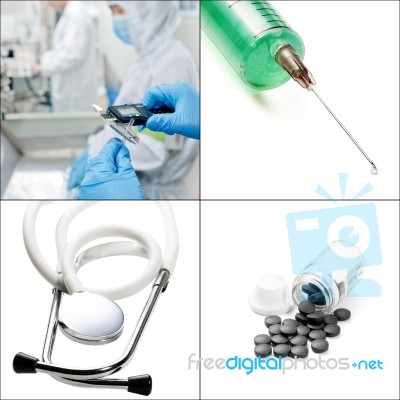 Medical Collage Stock Photo