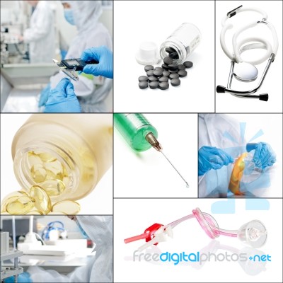 Medical Collage Stock Photo