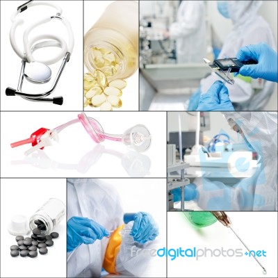 Medical Collage Stock Photo