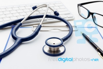 Medical Concept With Stethoscope Stock Photo