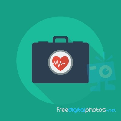 Medical Flat Icon. First Aid Kit Stock Image