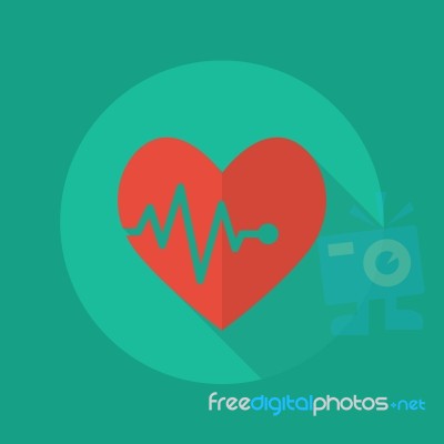 Medical Flat Icon. Heartbeat Stock Image