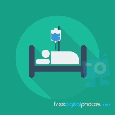 Medical Flat Icon. Hospital Bed Stock Image