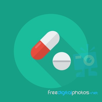 Medical Flat Icon. Medical Pills Stock Image