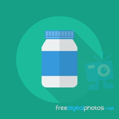 Medical Flat Icon. Medicine Bottle Stock Image