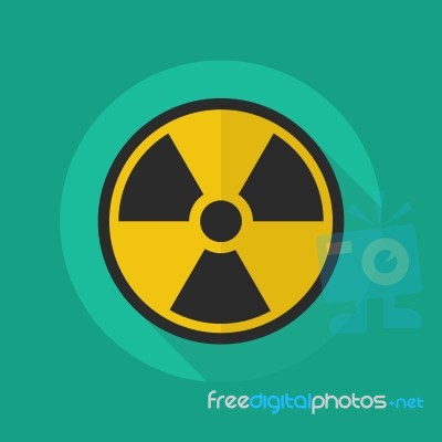 Medical Flat Icon. Radiation Symbol Stock Image