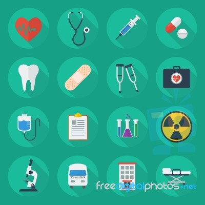 Medical Flat Icon Set Stock Image