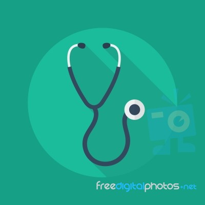 Medical Flat Icon. Stethoscope Stock Image