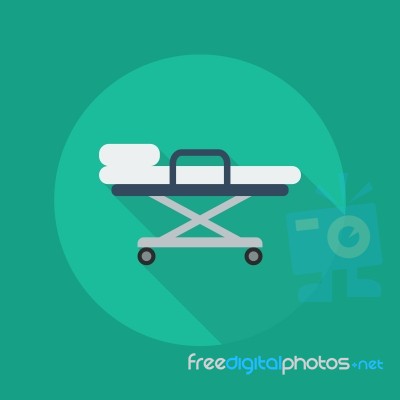 Medical Flat Icon. Stretcher Stock Image