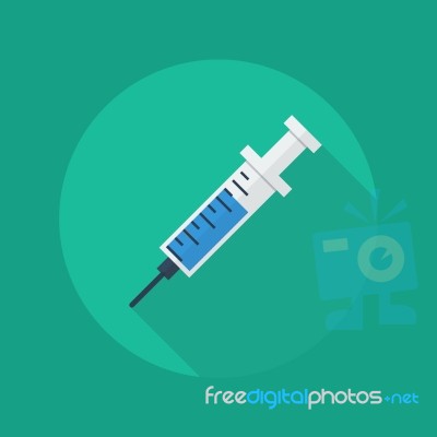 Medical Flat Icon. Syringe Stock Image